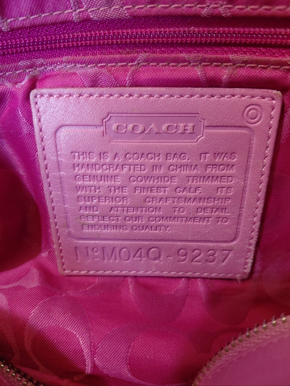 Vintage Coach Hampton Gallery Pink Leather Tote Shoulder Bag - Picture 10 of 16